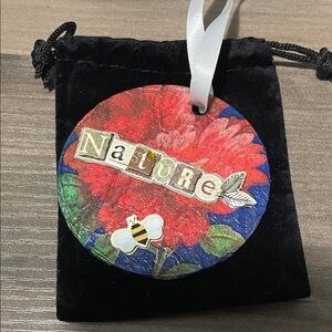 Hand Crafted Red and Blue Nature Ornament